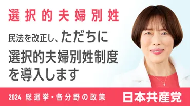 12、選択的夫婦別姓│総選挙政策│日本共産党の政策│日本共産党中央委員会