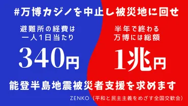 4/9経産省要請行動報告 署名「#万博・IRカジノ中止し被災地に回せ 能登半島地震被災者支援を求めます」44,689筆提出！