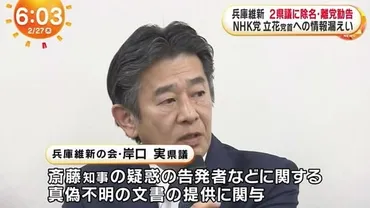 非公開データ漏えい゛維新・兵庫県議人を「除名」など処分「議員辞職すべき」と吉村代表