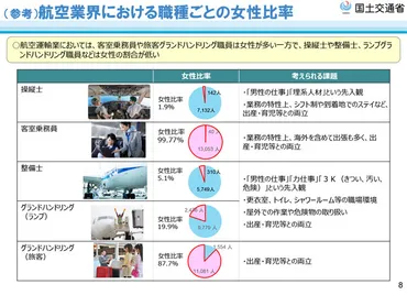 航大゛センチ゛撤廃へ国交省、女性パイロット・整備士の比率向上目指す
