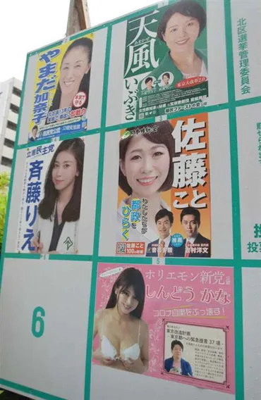 東京都議会北区補欠選挙、美女５人が激突！ アベノマスクブラで悩殺も 投票の男性「まるでアイドルグループの総選挙」 