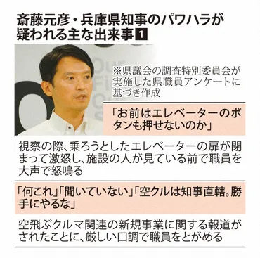 兵庫県知事パワハラ疑惑、百条委員会報告書の内容は？（斎藤元彦知事、パワハラ問題）？百条委員会報告書に見る斎藤知事のパワハラ疑惑