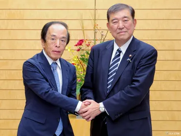 追加利上げ「環境にない」政府・日銀の密接な連携強調―石破首相、植田総裁と初会談:時事ドットコム
