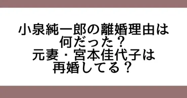 小泉純一郎の離婚理由は何だった？元妻・宮本佳代子は再婚してる？ 