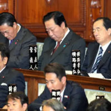 衆院本会議中に居眠りする（後列左から）民主党の…：眠る？ 国会議員 写真特集：時事ドットコム