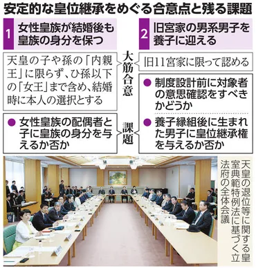 皇位継承、与野党探る着地点細部の課題残し、議論は平行線高まる危機感、来月にも取りまとめ案:朝日新聞