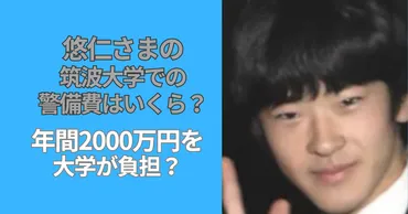 悠仁さまの筑波大学での警備費はいくら?年間万円を大学が負担?