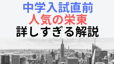 中学受験】日本一の受験者数『栄東中学校』詳しすぎる解説【入試対策】