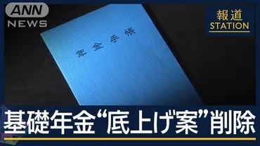 野党「゛がわ゛だけの饅頭」基礎年金゛底上げ案゛削除『年金改革法案』自民党で了承（テレビ朝日系（））
