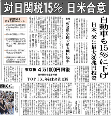 日米貿易摩擦、新たな局面へ？関税交渉合意とその影響を探る日米関税交渉合意の詳細と、日本経済への影響