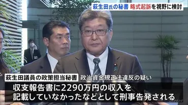 萩生田議員秘書の略式起訴を視野に検討 検察審査会が「起訴相当」と今年6月に議決 東京地検特捜部 政治資金規正法違反の罪 自民党裏金事件