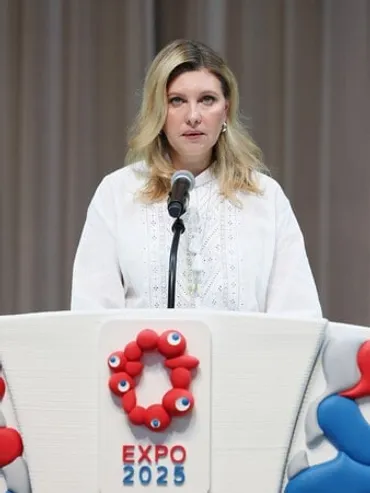 ウクライナ大統領夫人が万博訪問 支援に感謝、「侵略者に報いを」:時事ドットコム