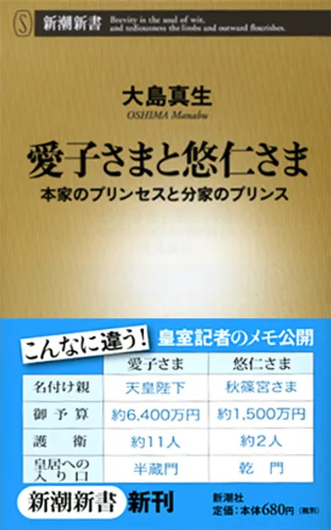 愛子さまと悠仁さま―本家のプリンセスと分家のプリンス―』 大島真生 