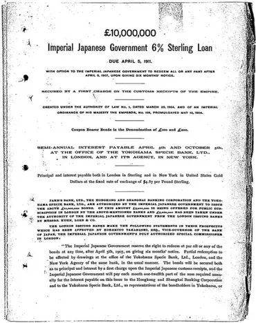 Korekiyo Takahashi, Deputy Governor of the Bank of Japan, seeking investors  in Japanese wartime bonds in New York 