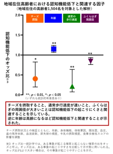 日常的なチーズ摂取が認知機能の高さと関わることが特定の地域在住日本人高齢者を対象とした疫学研究で判明 