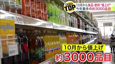 値上げ】止まらない物価の上昇… 10月に値上げされる食品・飲み物は2024年で最多の約3000品目 老舗スーパーに聞いた゛据え置き価格゛の商品は？