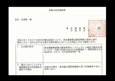 追記あり】東京都、暇空茜が情報開示請求の対象としたメールを廃棄していた件：末永ゆかりの開示請求への非開示決定で判明 