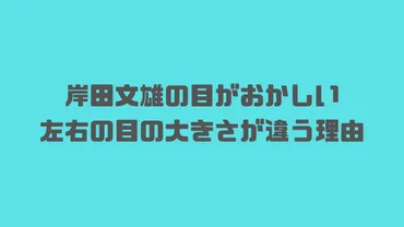 岸田文雄の目がおかしい？右目と左目の大きさがちがう理由