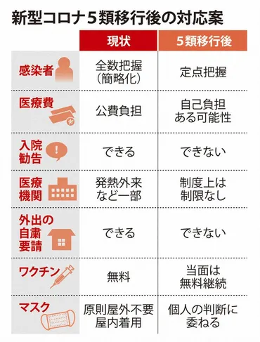 新型コロナ5類移行 マスクは屋内外とも「個人の判断に委ねる」 