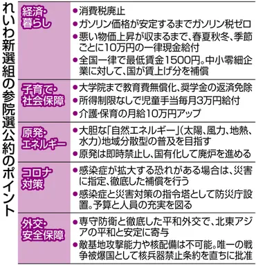 れいわが参院選公約発表 物価高騰に対応、消費税廃止や「季節ごとに一律10万円給付」 原発の即時禁止も：東京新聞 TOKYO Web