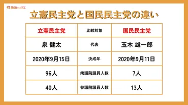 立憲民主党と国民民主党、政策の違いは？ (国民の生活にどう影響する？)二大政党の政策を徹底比較!!