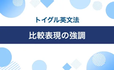 例文で詳しく説明！英語の比較級・最上級を強調する語句の使い方