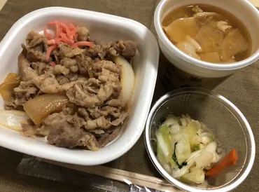 すき家さんの「牛丼とん汁おしんこセット」 