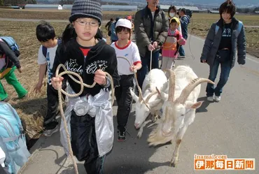 伊那小3年秋組 飼育してきた5頭のヤギと別れ