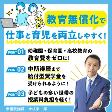 教育無償化」 で暮らしを豊かに 