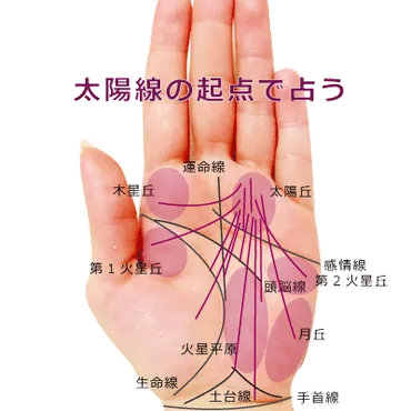 手相の太陽線をスタート地点で占う方法（14種） 