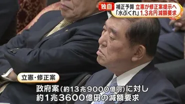 独自】約13兆9000億円の政府案を「水ぶくれ予算」と批判 立憲が約1兆3600億円減額求める補正予算案の修正案を提出へ