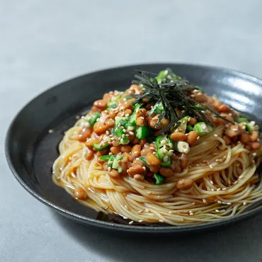 納豆とオクラのぶっかけ 豆そうめんの作り方・レシピ