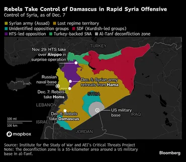 シリア政権崩壊、大統領はロシア亡命－「暴力と混乱」警戒の声相次ぐ