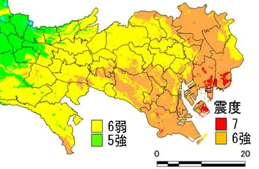 首都直下地震の被害想定！都心南部震源で区部震度7か6割6強